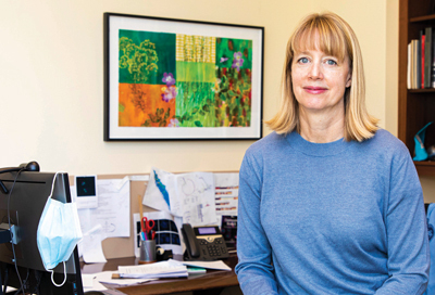 Stowers Investigator Jennifer Gerton in an office